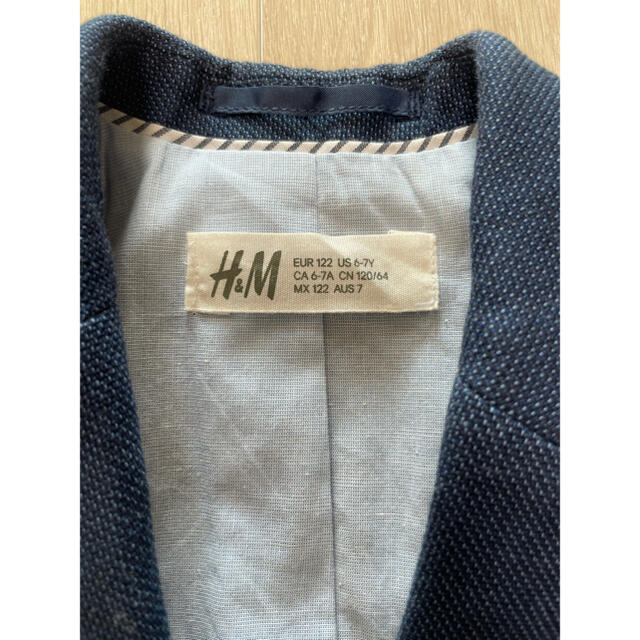 H&M(エイチアンドエム)の一度のみ着H&Mキッズスーツジャケット長ズボンシャツセット卒園式入学式 キッズ/ベビー/マタニティのキッズ服男の子用(90cm~)(ドレス/フォーマル)の商品写真