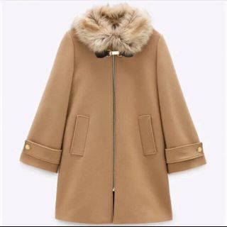 ザラ(ZARA)の【ZARA】フェイクファーカラージャケット(毛皮/ファーコート)