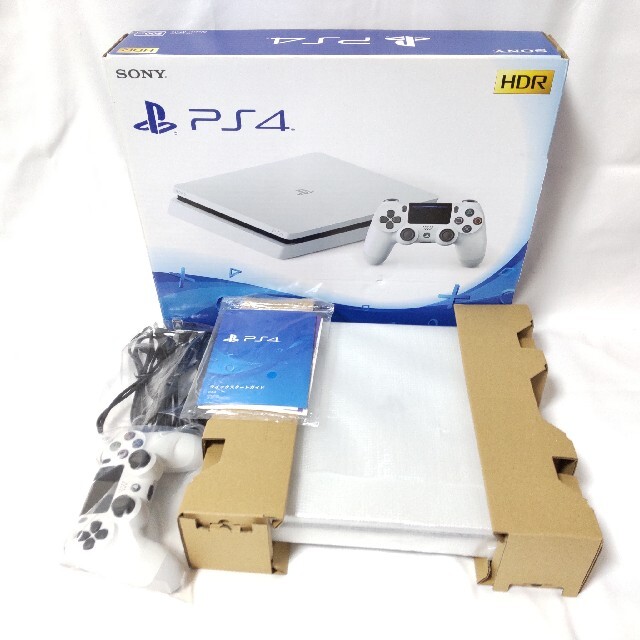 PlayStation4(プレイステーション4)のPS4 グレイシャーホワイト 薄型 CUH-2100A500GB 美品 エンタメ/ホビーのゲームソフト/ゲーム機本体(家庭用ゲーム機本体)の商品写真