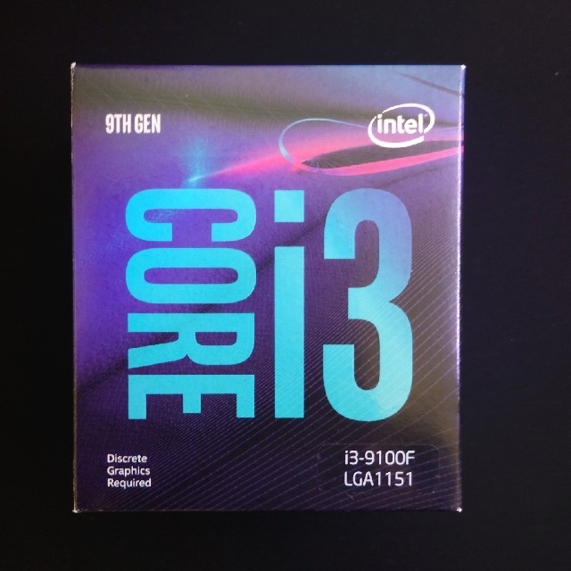 INTEL インテル core i3-9100f CPU 4コア