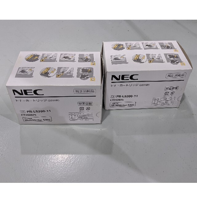 NEC(エヌイーシー)のPR-L5300-11 NEC純正カートリッジ2個 インテリア/住まい/日用品のオフィス用品(OA機器)の商品写真