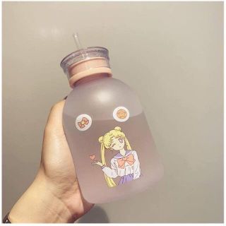 SHUITOU 美少女戦士セーラームーン透明なプラスチック水ボトル漫画フロストウ(その他)