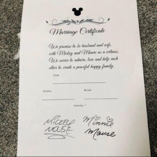 ディズニー(Disney)のディズニー　結婚証明書(その他)