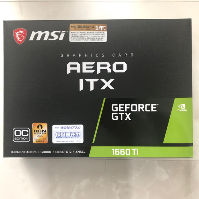 専用　AERO ITX GEFORCE GTX 1660Ti msi 新品PC/タブレット