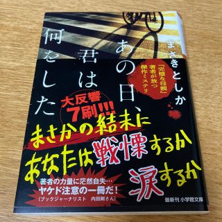 あの日、君は何をした　　　本性　2冊セット(文学/小説)