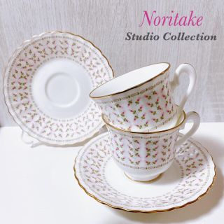 ノリタケ(Noritake)の希少　未使用　ノリタケ  スタジオコレクション　カップ＆ソーサー  2客セット(グラス/カップ)