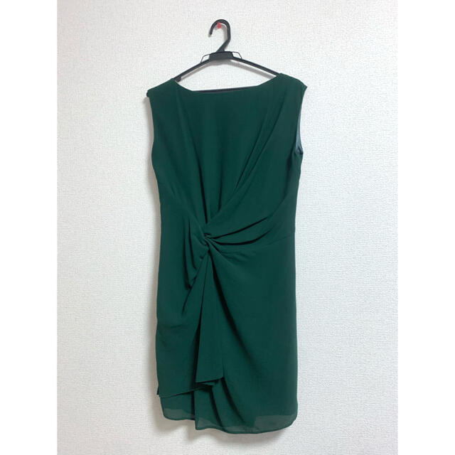 ドレス　サイドアシメワンピース　グリーン レディースのワンピース(ひざ丈ワンピース)の商品写真