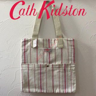 キャスキッドソン(Cath Kidston)の新品 キャスキッドソン ウオッシュドトート ファインティッキングストライプストン(トートバッグ)