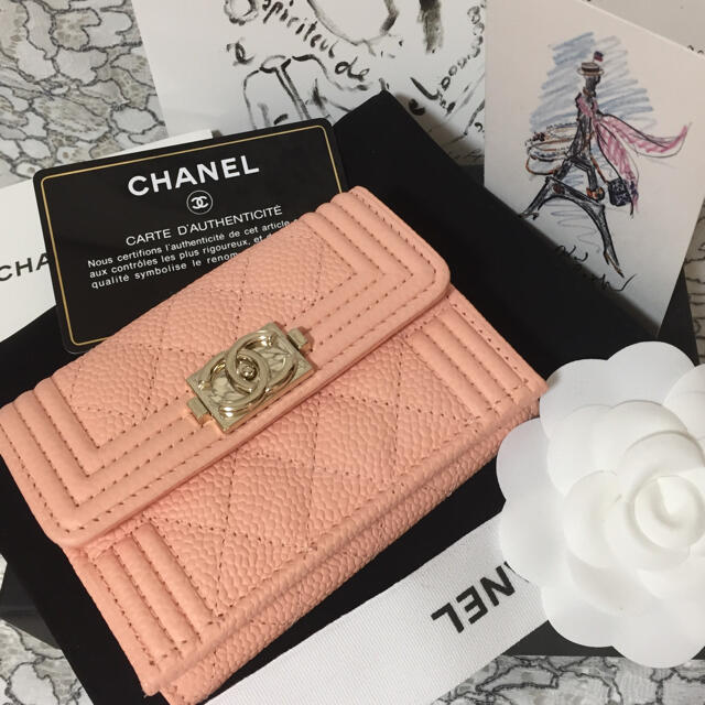 新品☆CHANEL キャビアスキン ボーイシャネル  桜色ピンク 完売レアカラー約35センチ