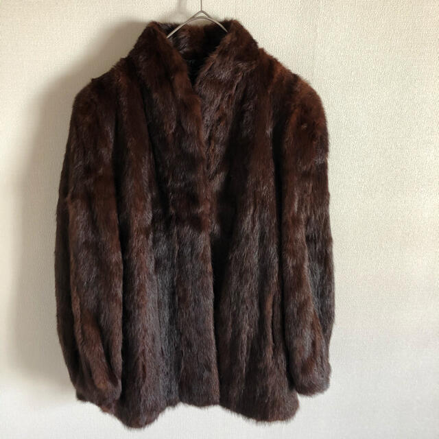 正規品通販】 ミンクコート 茶色 ハーフ丈 高級毛皮 11号 高品質