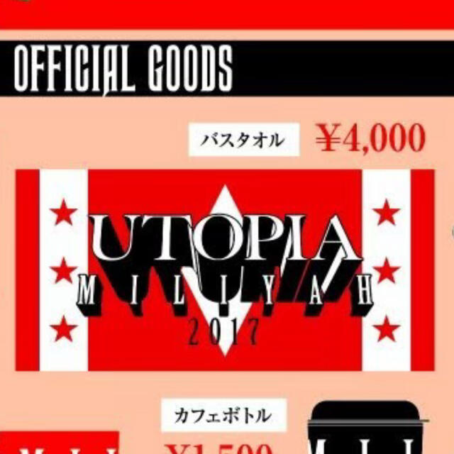 加藤ミリヤ LIVE 2017 バスタオル  エンタメ/ホビーのタレントグッズ(ミュージシャン)の商品写真