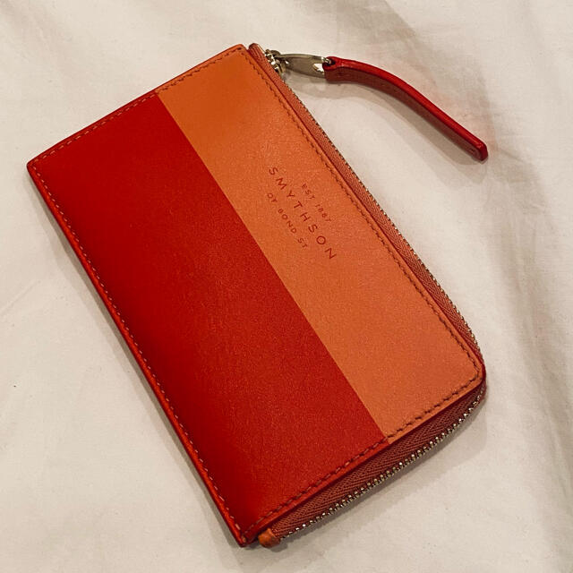 Smythson(スマイソン)のスマイソン　フラットコインケース　皮　サーモン/コーラル レディースのファッション小物(コインケース)の商品写真