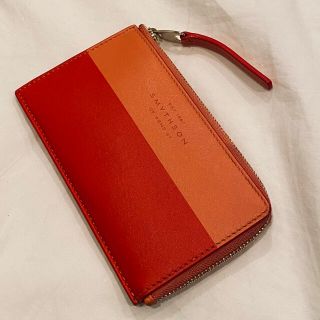 スマイソン(Smythson)のスマイソン　フラットコインケース　皮　サーモン/コーラル(コインケース)