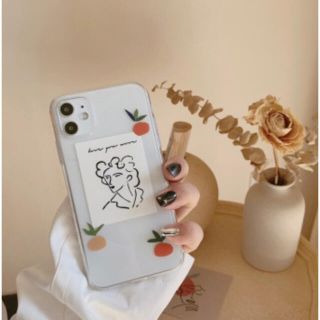 ディーホリック(dholic)のマンダリンアートiPhoneケース レディース 韓国雑貨 イラスト クリアケース(iPhoneケース)