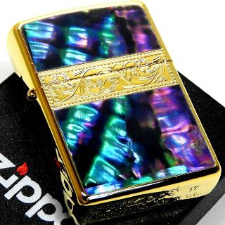 ジッポー(ZIPPO)の送料無料☆zippo☆ブラックシェル☆アラベスクラインG☆ゴールド☆ジッポ(タバコグッズ)