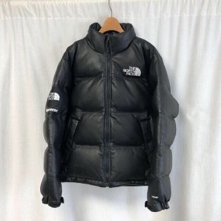 シュプリーム(Supreme)のsupreme×THE NORTH FACE Leather Nuptse 黒S(ダウンジャケット)