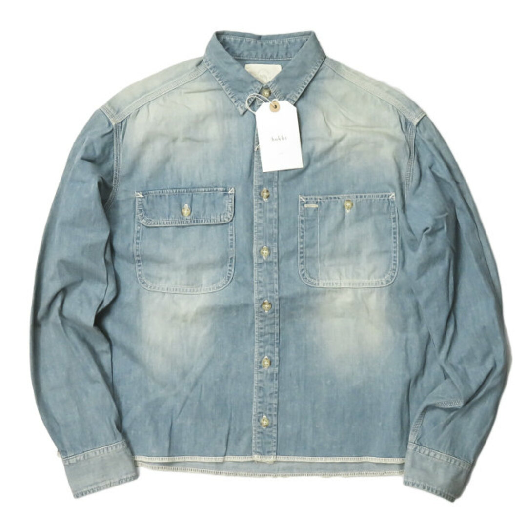 bukht ブフト 日本製 WORKER SHIRTS - CUT OFF カットオフ ワーカーシャツ B-31204 0(S) LT.INDIGO 長袖 デニム シャンブレー ワーク トップス【新古品】【bukht】