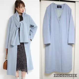 ジャスグリッティー(JUSGLITTY)のマフラー付きVコート♡ジャスグリッティー(ロングコート)