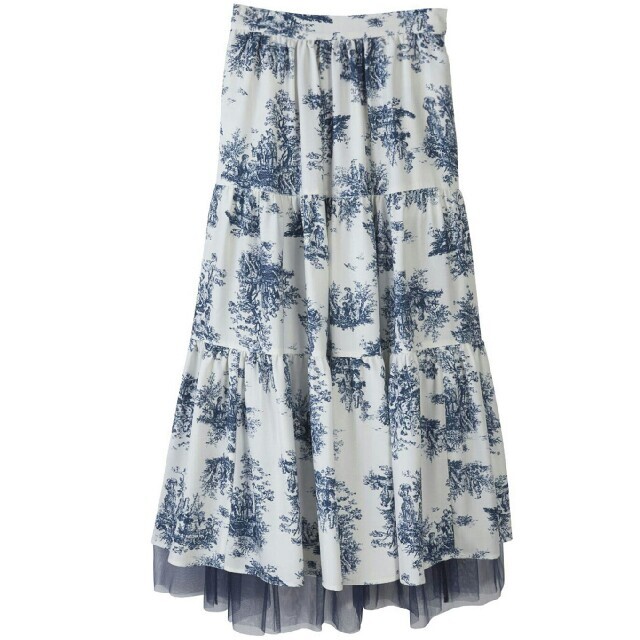 Ameri VINTAGE(アメリヴィンテージ)の新品タグつき AVA TULLE DOCKING SKIRT Sサイズ レディースのスカート(ロングスカート)の商品写真