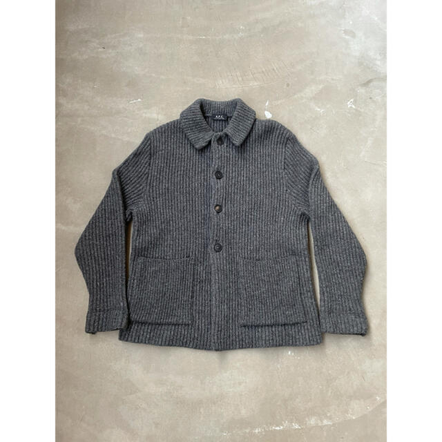 90's フランス製　A.P.C. ニットジャケット カーディガン　グレー