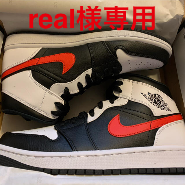 NIKE AIR JORDAN1 MID BLACK/CHILE RED