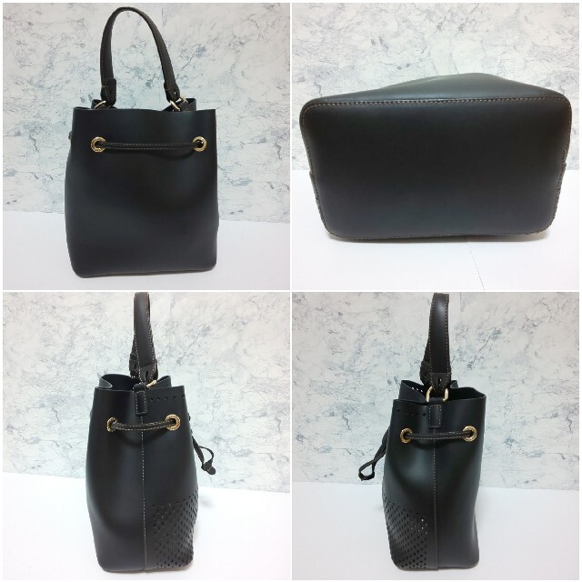 【美品】FURLA フルラ 巾着2wayショルダーバッグ ステイシー パンチング