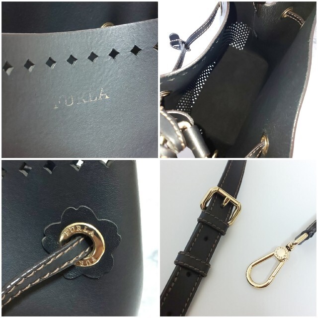 【美品】FURLA フルラ 巾着2wayショルダーバッグ ステイシー パンチング