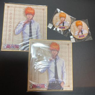 【BLEACH】黒崎一護 Webくじ 色紙　缶バッチ　ブリーチ(キャラクターグッズ)