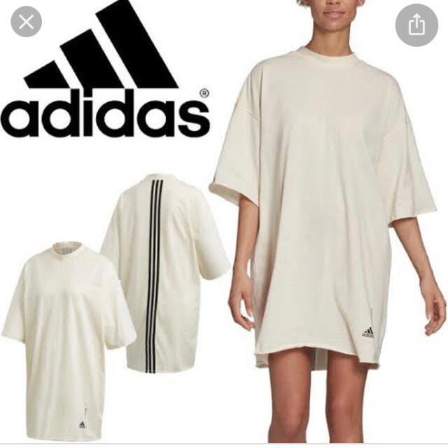 adidas(アディダス)のアディダス　adidas ワンピース　レディース  アイボリー  半袖 レディースのトップス(チュニック)の商品写真