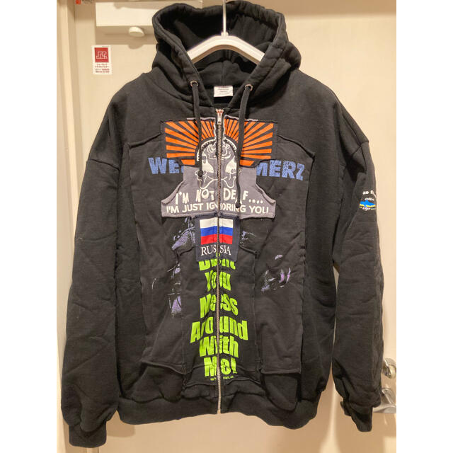 定価17万 VETEMENTS ジップ パーカー M 黒