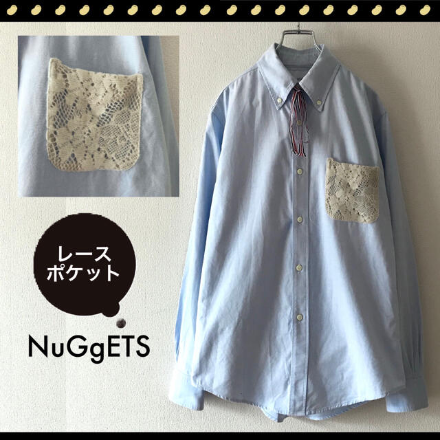 NuGgETS★レースポケット★リボン★BDシャンブレーシャツ