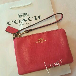 コーチ(COACH)のCOACH ピンクレザー ポーチ(ポーチ)