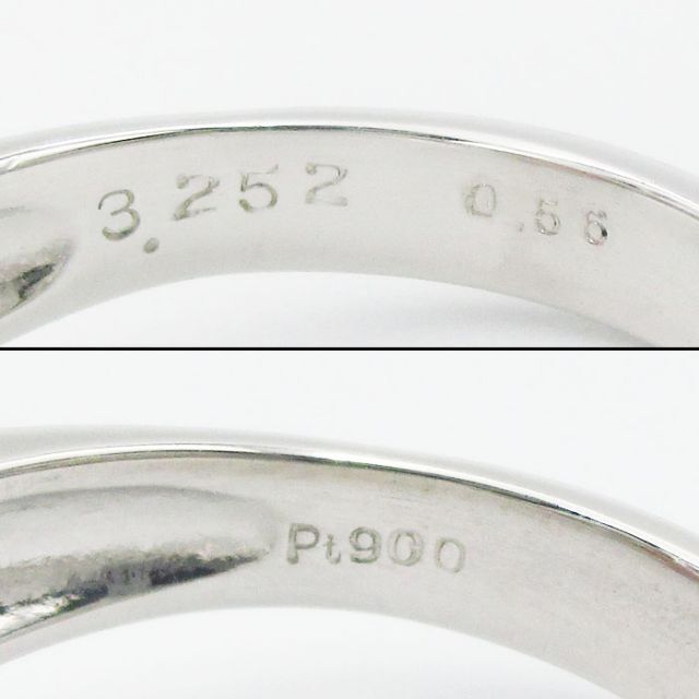 コンクパールリング CP3.252ct D0.56ct Pt900 12号 大粒 レディースのアクセサリー(リング(指輪))の商品写真