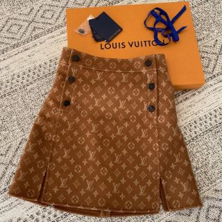 ルイ・ヴィトン LOUIS VUITTON ウールシルクスカート モノ