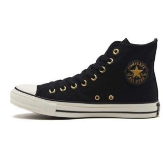 コンバース(CONVERSE)のほぼ未使用！コンバース ALL STAR☆ハイカット☆ブラック　ゴールド(スニーカー)