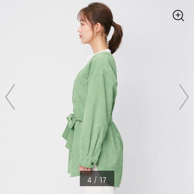 GU(ジーユー)のGU 完売　コーデュロイオーバーサイズシャツ♡XL レディースのトップス(シャツ/ブラウス(長袖/七分))の商品写真