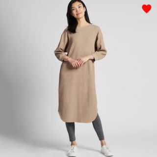 ユニクロ(UNIQLO)のユニクロ　ワッフルクルーネックワンピース♡(ひざ丈ワンピース)