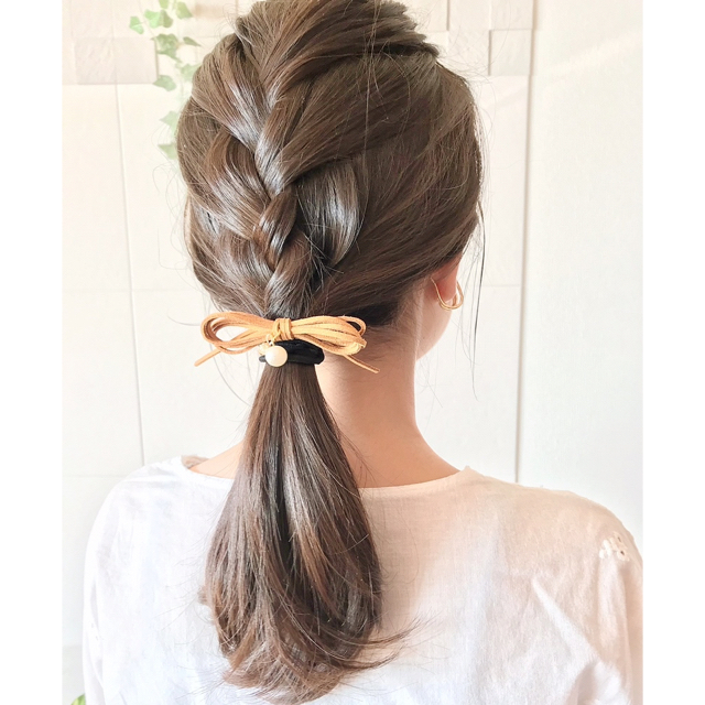 選べるチャーム リボンヘアゴム ハンドメイドのアクセサリー(ヘアアクセサリー)の商品写真