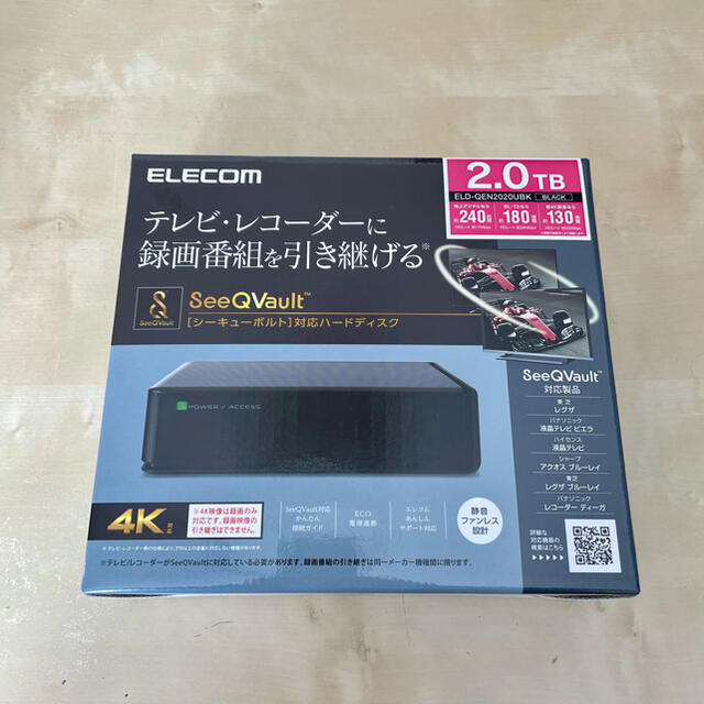 ELECOM(エレコム)のELD-QEN2020UBK SeeqVault 対応 HDD 2TB スマホ/家電/カメラのテレビ/映像機器(その他)の商品写真