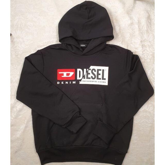 キッズ/ベビー/マタニティ【新品・未使用】DIESELKIDSダブルロゴプリントパーカー黒16Y