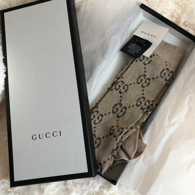 GUCCI ラメ ファブリック GG ソックス 靴下 人気商品 9457円引き