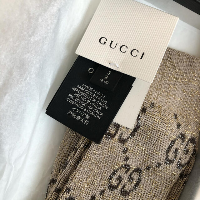 GUCCI グッチ ソックス 靴下 レディース S ラメファブリックGGソックス-