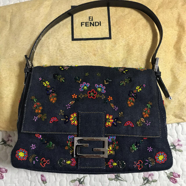 FENDI - 明日まで限定‼️FENDI フェンディ デニムビーズ刺繍 マンマ