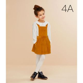 プチバトー(PETIT BATEAU)の新品未使用  プチバトー  コーデュロイ  ジャンパースカート  4ans(ワンピース)