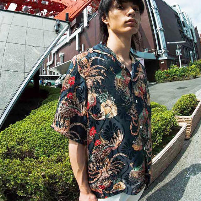 NIPOALOHA SILK 伊藤若冲 軍鶏 アロハシャツ | フリマアプリ ラクマ