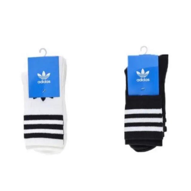 adidas(アディダス)の新品 adidas originals ソックス 白黒2足セット　22〜24cm レディースのレッグウェア(ソックス)の商品写真