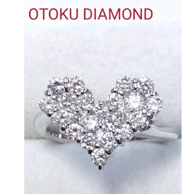 専用です【新品】ダイヤモンド ハートリング Total 1.00ct レディースのアクセサリー(リング(指輪))の商品写真