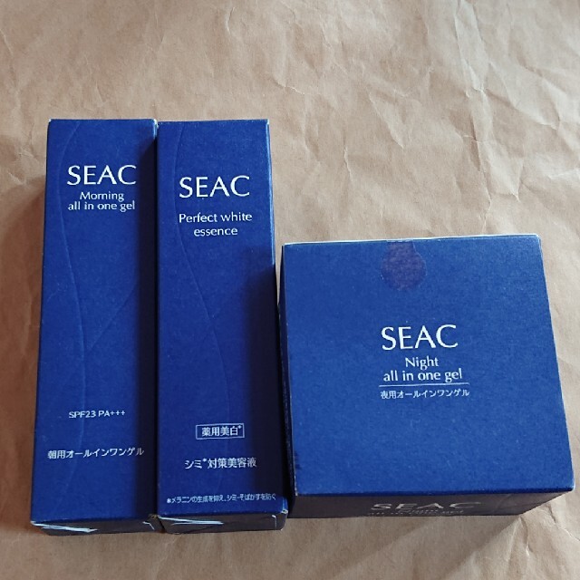 【新品】SEAC 朝用オールインワンゲル 薬用美白美容液 夜用保湿ゲルクリーム