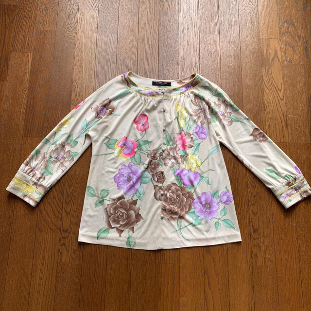 安い - LEONARD レオナール 花柄カンカン素材 サイズL カットソー(長袖