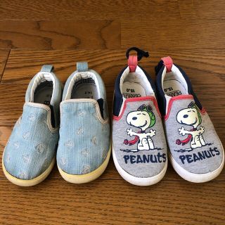 ヴァンズ(VANS)のキッズ スリッポン スニーカー 履きやすい 2セット(スリッポン)